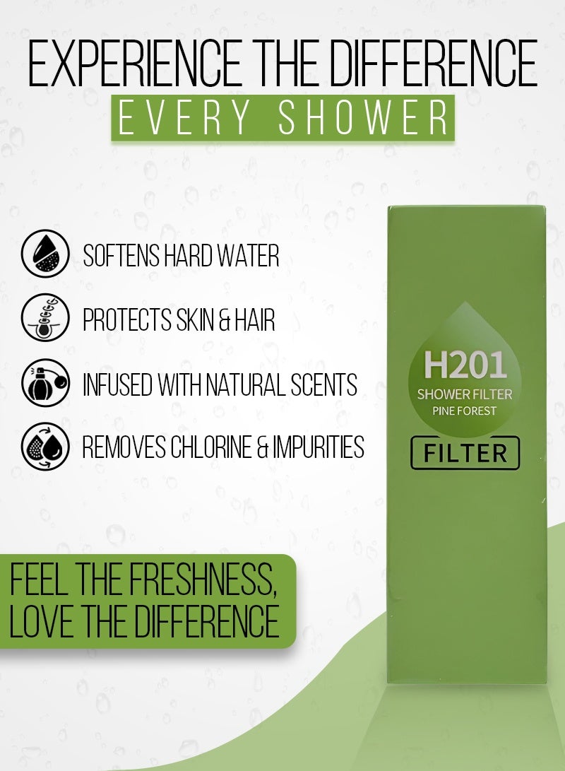 ABJ 4-Pack Vitamin C Shower Filter / Shower Head Filter – Water Purifier with Aromatherapy, Removes Chlorine & Fluoride, Improves Skin Hydration & Hair Health (Lavender + Pine Forest + Blueberry + Cherry Blossom) - Image 3